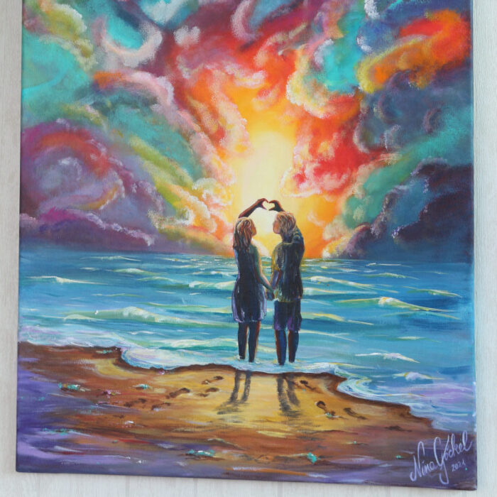 original acryl auf leinwand bunte wolken