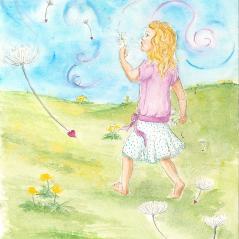 original aquarell pusteblume leichtigkeit vorschaubild