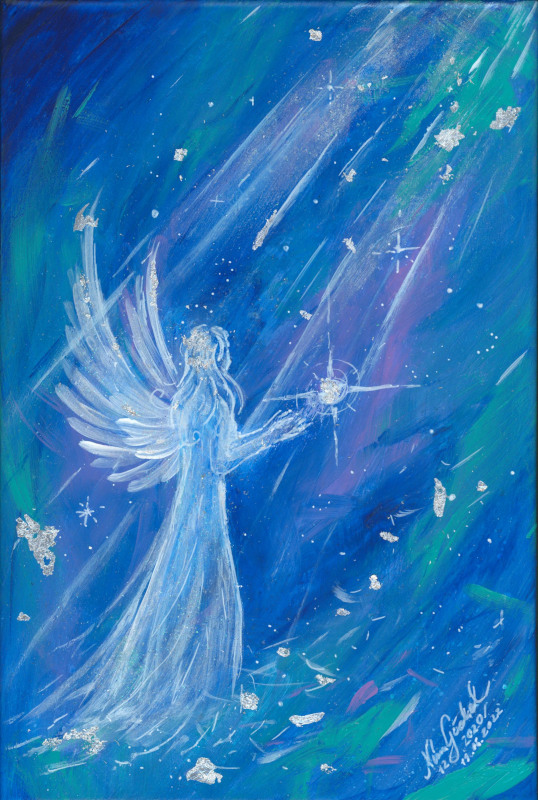 acryl original gemaelde fliese engel der vergebung