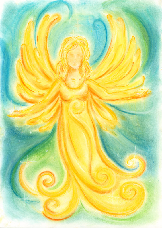 pastellkreide original gemaelde engel der selbstermaechtigung pixel