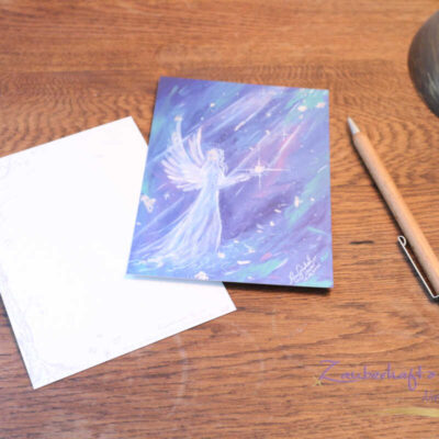 postkarte a engel der vergebung vorder und rueckseite