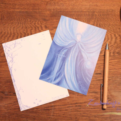 postkarte a erzengel michael vorder und rueckseite
