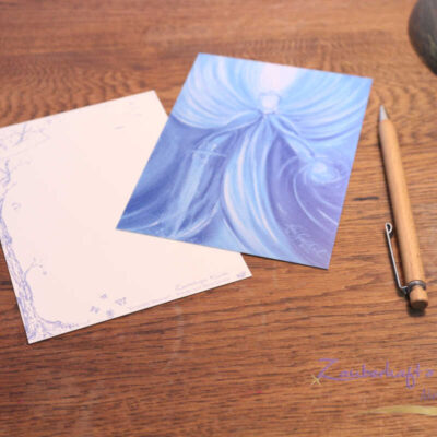 postkarte a erzengel michael vorder und rueckseite