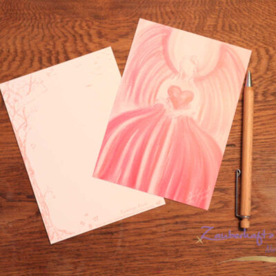 postkarte a erzengel uriel vorder und rueckseite