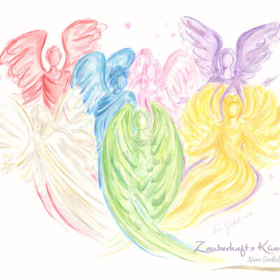 Kreativ- und Malkurse 15 aquarell original gemaelde erzengel schutzengel
