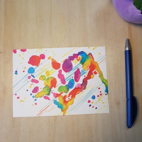 postkarte buntes herz vorne a zauberhafte kuenste